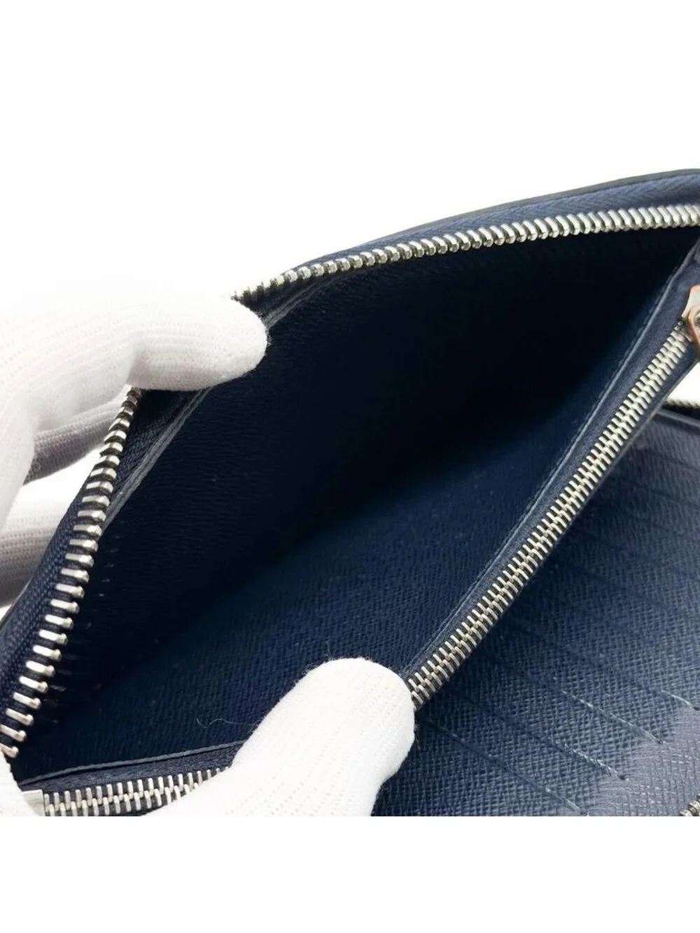 Louis Vuitton Zippy Wallet Vertical Epi Navy Round